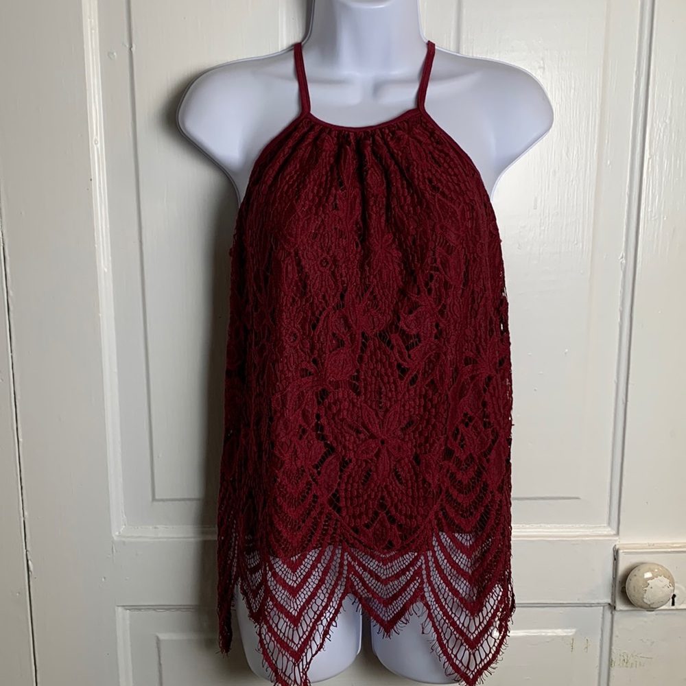 Social Teen Burgundy Tank Top Size L